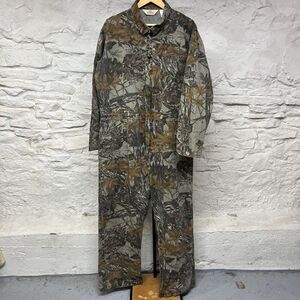 Vtg 90s Redhead Hunting Ripstop Fabric Coveralls Camo Non-Insulated Made in USA
